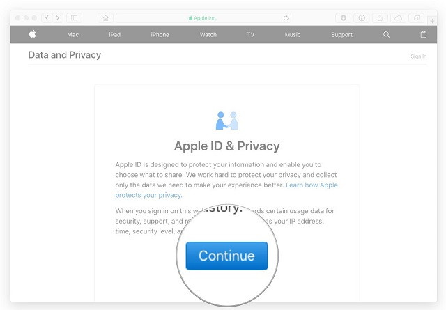 delete account using Apple's data and privacy portal -TechTade