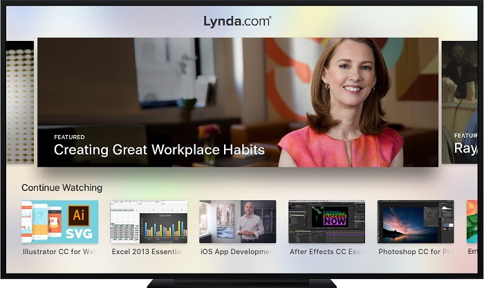 Apple TV Educational Apps - Lynda App