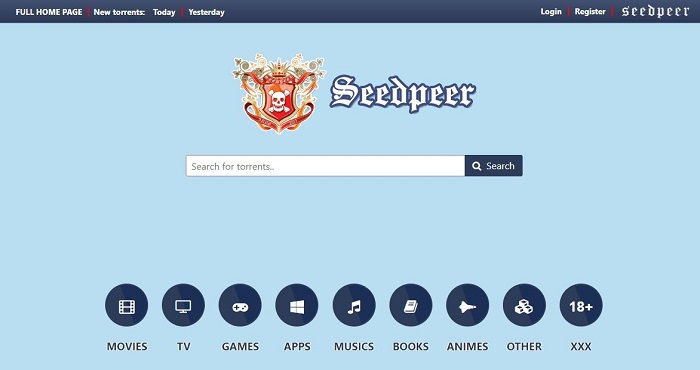 SeedPeer.me - torrent sites for movies, music, games