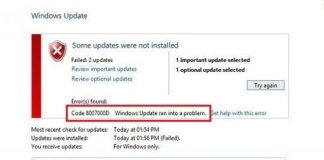 0x8007000D - Windows Update Ran Into A Problem in Windows 10