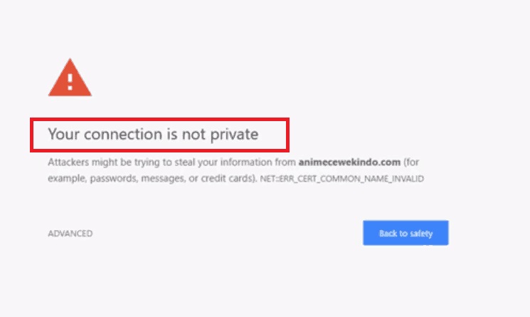 Fix Your Connection is Not Private in Chrome