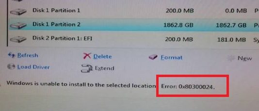 0x80300024 Error When Installing Windows