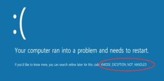 Kmode Exception Not Handled in Windows Error