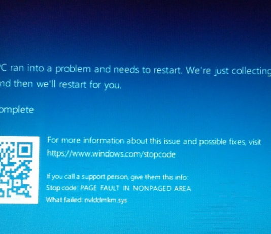 Nvlddmkm.Sys Error in Windows 10