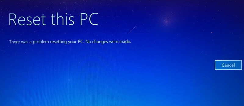 There Was A Problem Resetting your PC in Windows 10