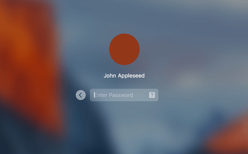 macbook setup user password