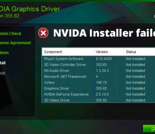 NVIDIA Installer Failed in Windows 10, 8 and 7