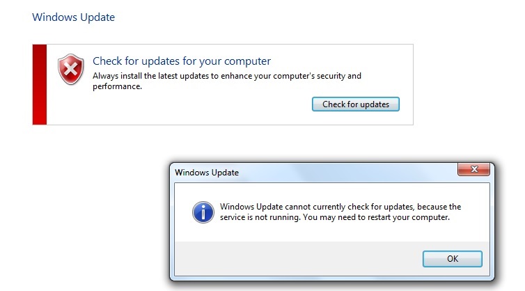Windows Update Service Not Running in Windows 10