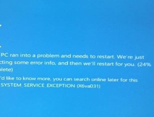 System Service Exception Error on Windows 10