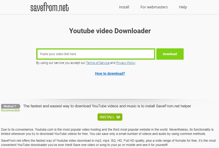Savefrom YouTube Video Downloader