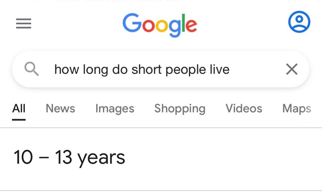 How Long Do Short People Live For Meme