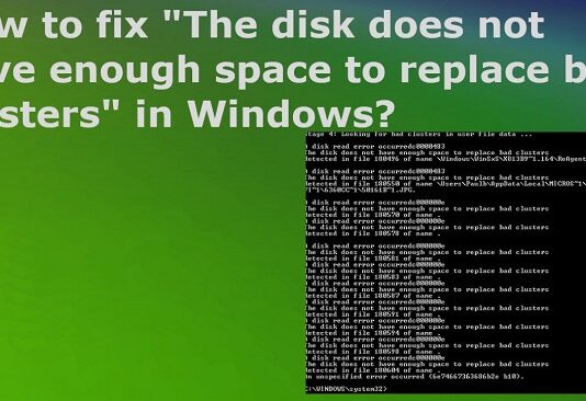 The Disk Does Not Have Enough Space to Replace Bad Clusters