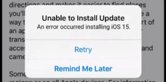 An Error Occurred Installing iOS 15
