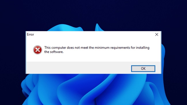 This Computer Does Not Meet The Minimum Requirements For Installing The Software