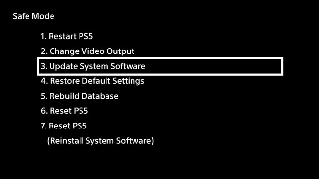 PS5 Safe Mode