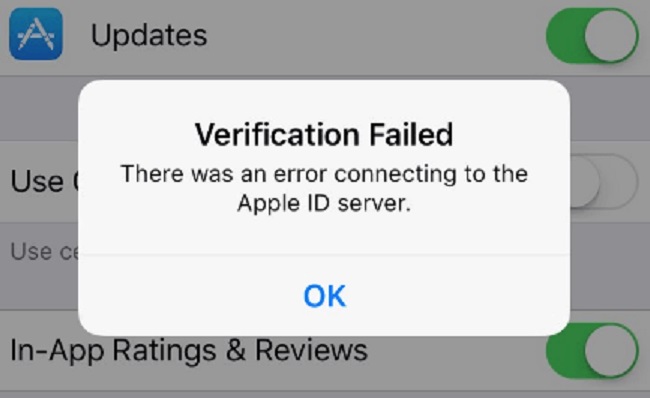 Verification Failed Apple ID